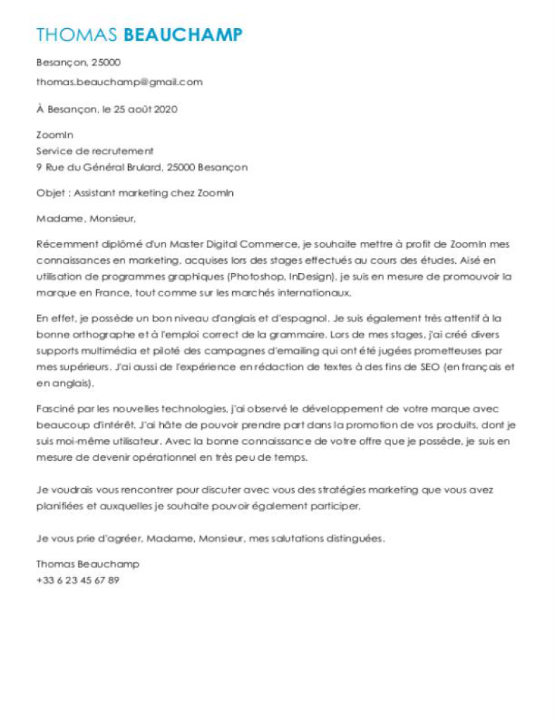 100 Exemples De Lettres De Motivation Gratuites Et Simples