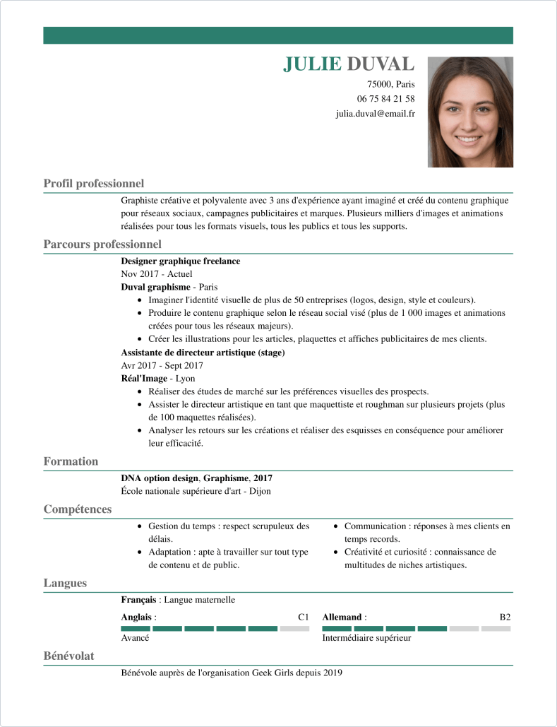 Modèle de CV professionnel