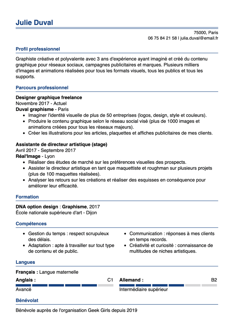 Modèle de CV moderne