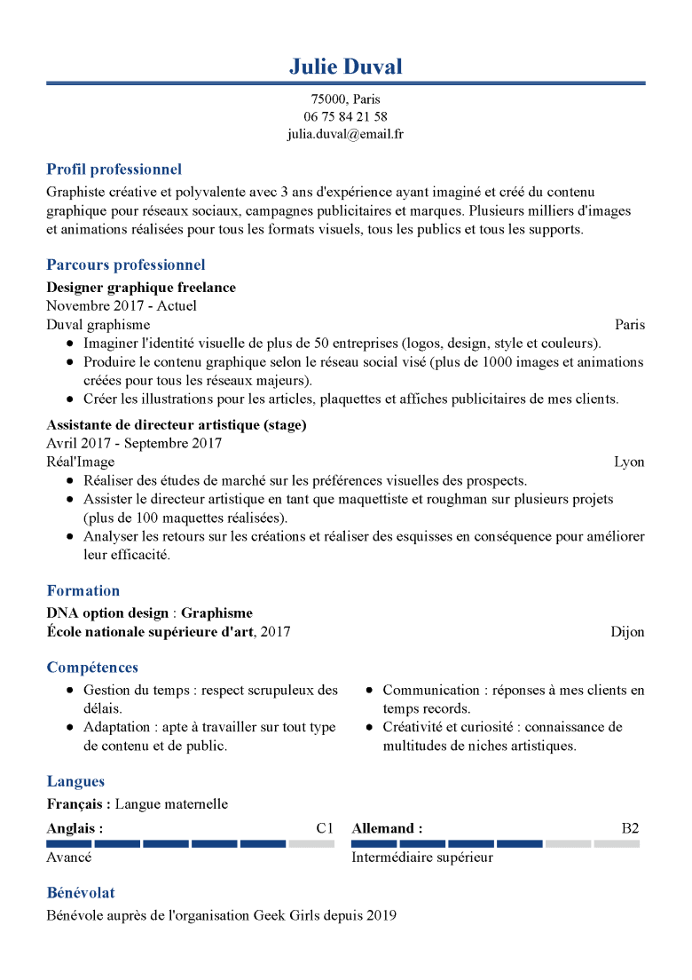 Modèle de CV simple