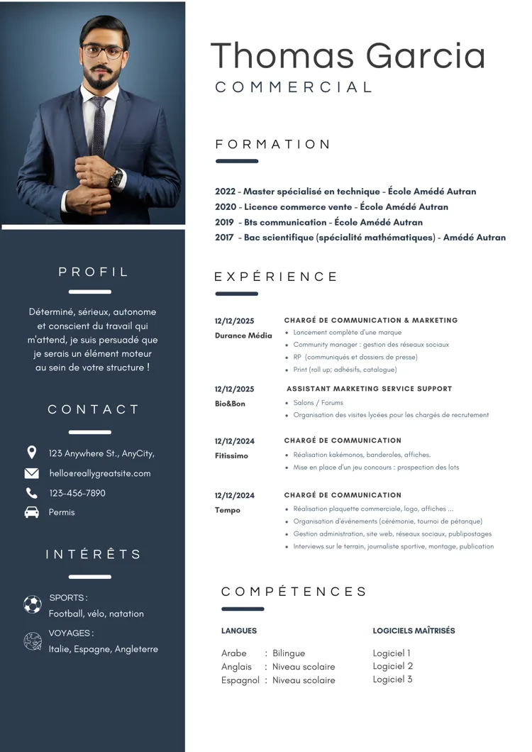 Exemple de CV Canva professionnel