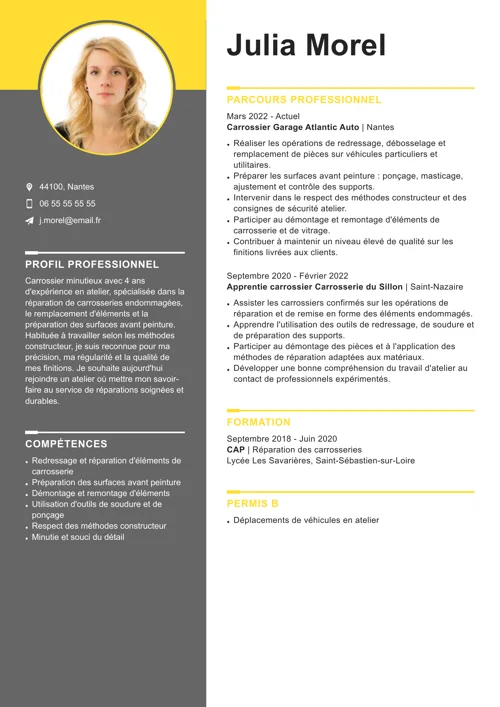 Exemple de CV carrossier