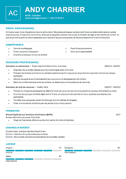 Exemple de CV animateur