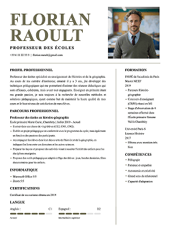 Exemple de CV enseignant