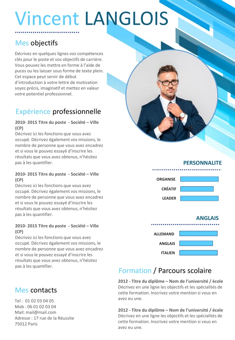 CV gratuit en ligne pour le marketing