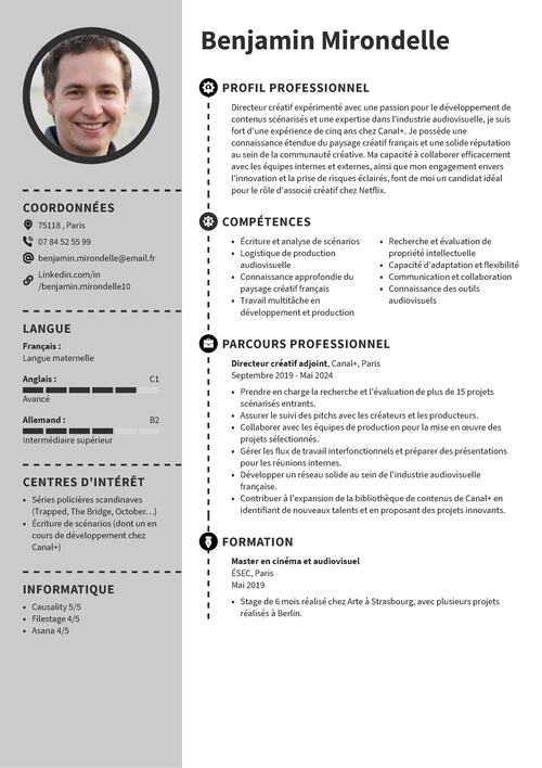 template de cv netflix