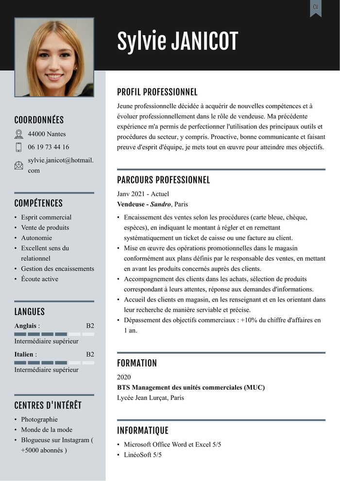 Modèle de CV PowerPoint