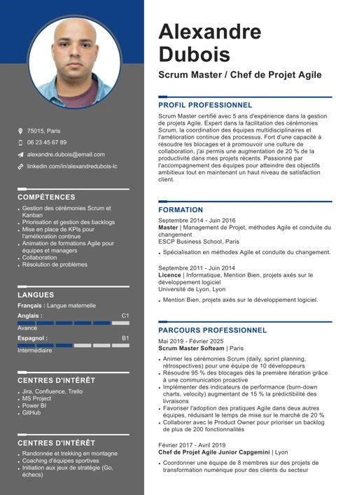 Exemple de CV Scrum Master