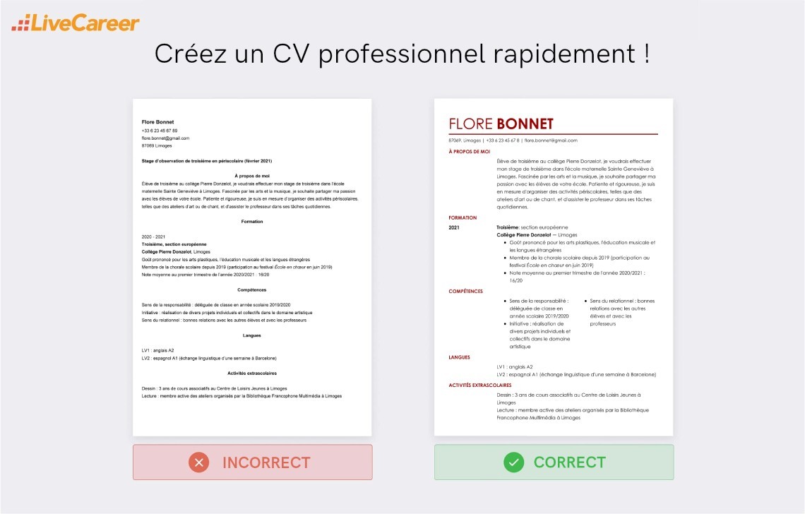 Mod le Cv l ve 3 me Exemple Cv Coll gien 3 me TVHGD Mod le Cv l ve 3 me Exemple Cv Coll gien 3 me TVHGD