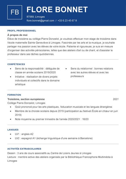 Cv Exemple Stage De 3Eme COMMENT TROUVER SON STAGE DE 3 ME DXCF Cv Exemple Stage De 3Eme COMMENT TROUVER SON STAGE DE 3 ME DXCF