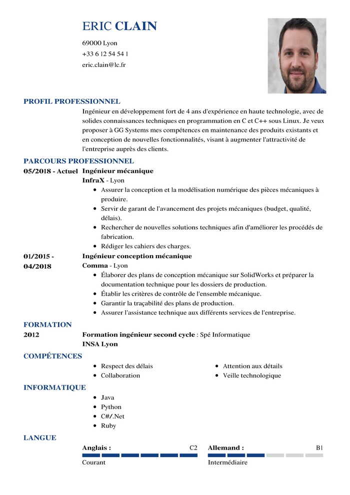 Modèle de CV Word