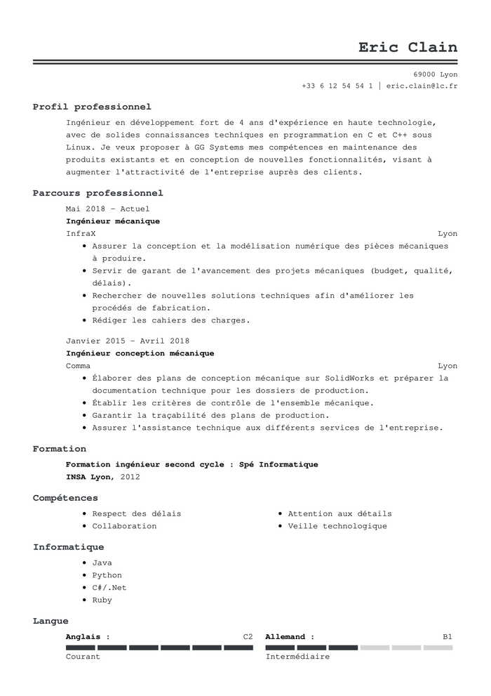 Modèle de CV Word