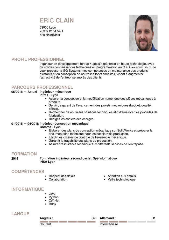 Modèle de CV Word