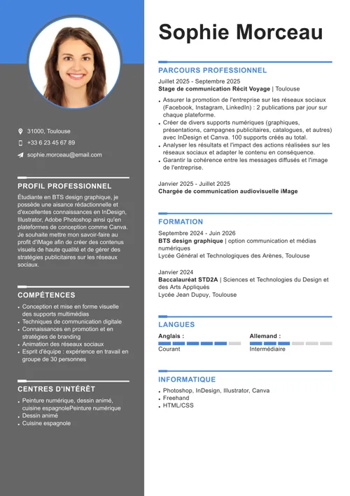 exemple de CV design et optimisé