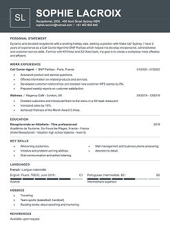 Exemple de CV en anglais