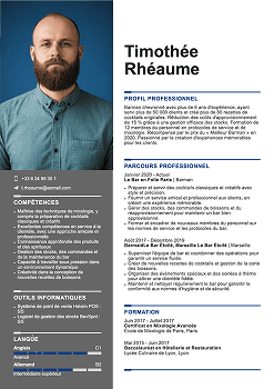 Exemple de CV barman