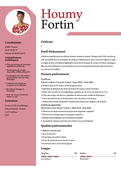 Exemple de CV coiffeuse