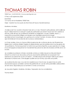 Exemple de lettre de motivation aide a domicile