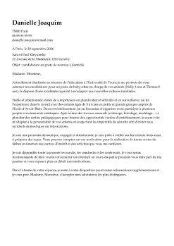 Exemple de lettre de motivation baby sitting