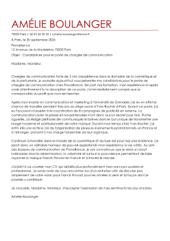 Exemple de lettre de motivation communication