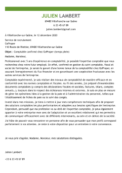 Exemple de lettre de motivation comptable