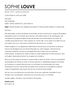 Exemple de lettre de motivation étudiant