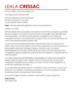 Exemple de lettre de motivation infirmière