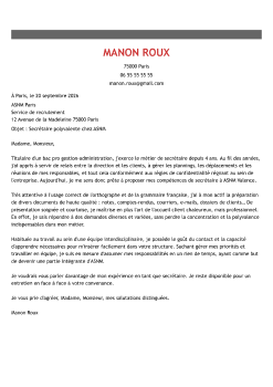 Exemple de lettre de motivation secrétaire