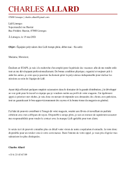 Exemple de lettre de motivation supermarché