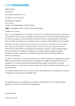 Exemple de lettre de motivation vendeuse