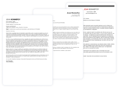 Exemple de lettre de motivation