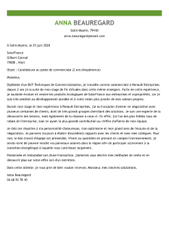 Exemple de lettre de motivation simple et courte