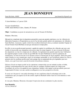 Lettre de motivation en ligne classique