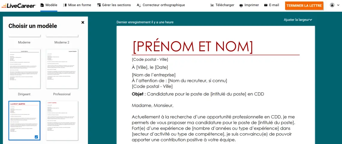 exemple de lettre de motivation CDD