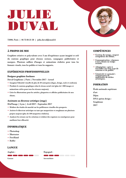 Modèle de CV original audacieux