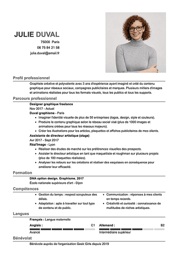 Modèle de CV moderne minimaliste