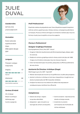 Modèle de CV nouveau avec photo