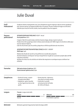 Modèle de CV traditionnel