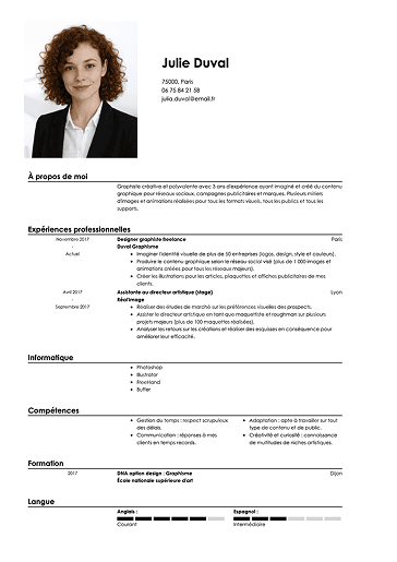 Modèle de CV professionnel minimaliste