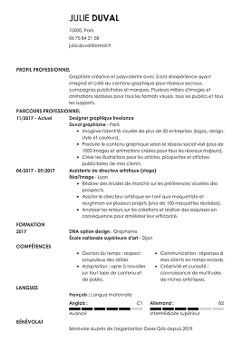 Modèle de CV professionnel simple et centré
