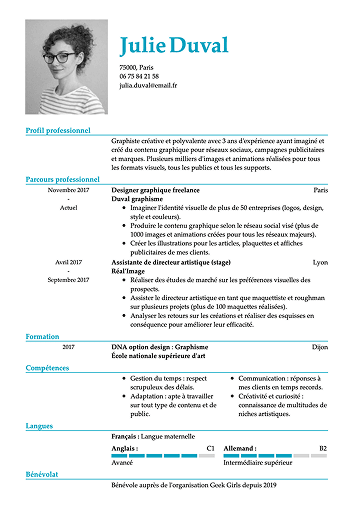 Modèle de CV simple illustré