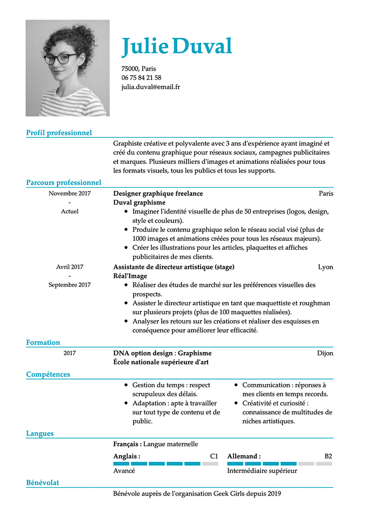 Modèle de CV simple illustré