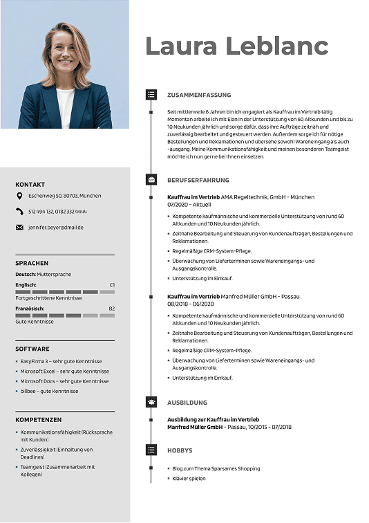 Modèle de CV en allemand