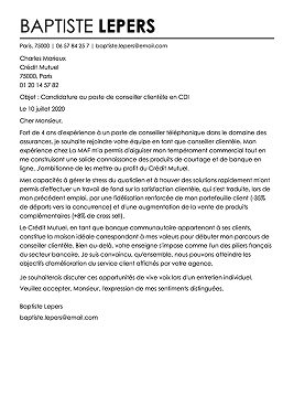 Modèle de lettre de motivation moderne en noir et blanc