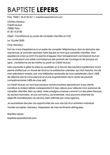 Modèle de lettre de motivation moderne