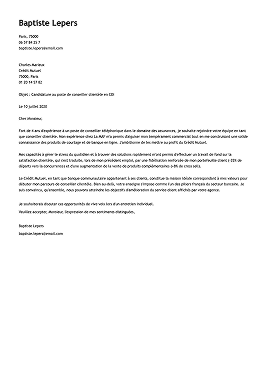 Modèle de lettre de motivation moderne au design épuré