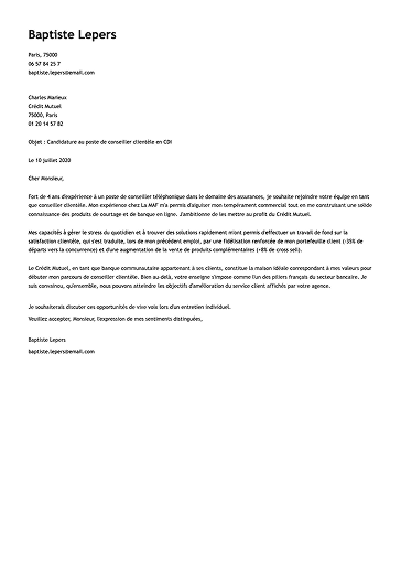 Modèle de lettre de motivation moderne