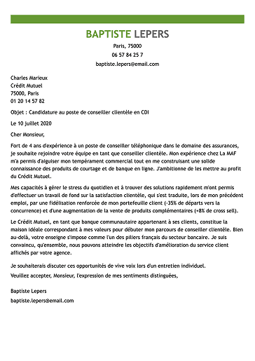 Modèle de lettre de motivation originale