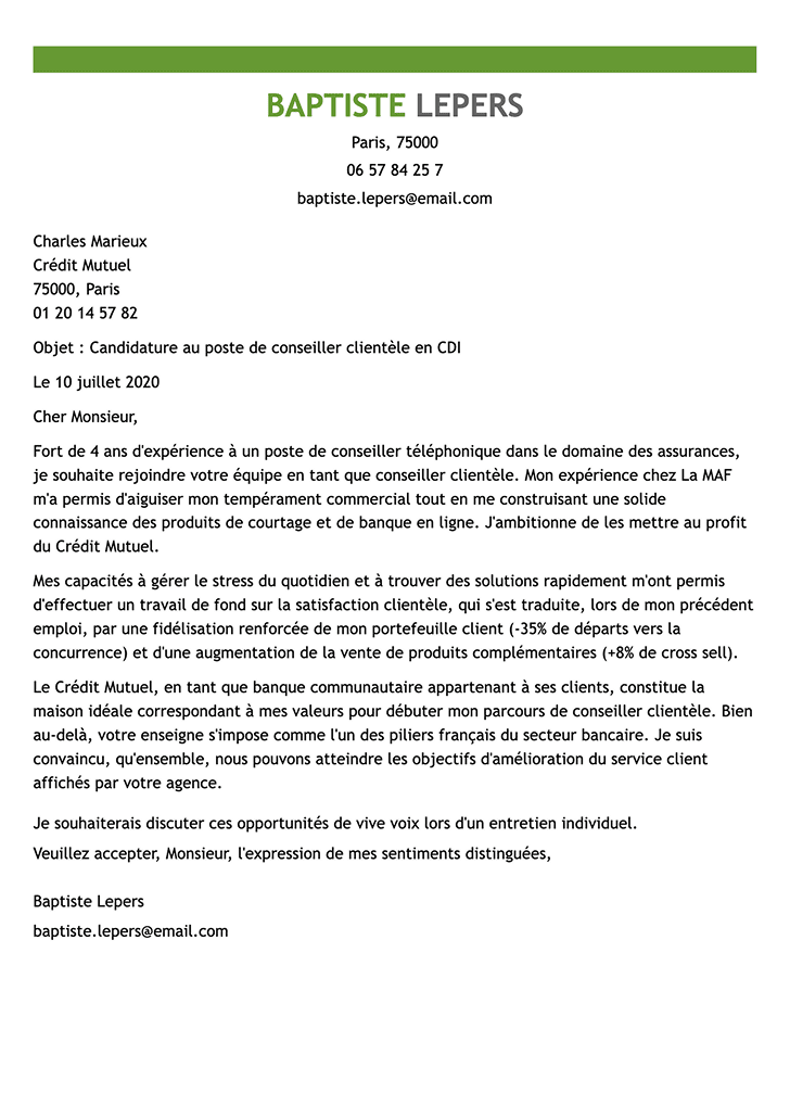 Modèle de lettre de motivation originale