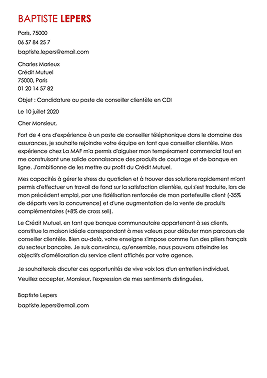 Modèle de lettre de motivation originale avec le nom en couleur rouge